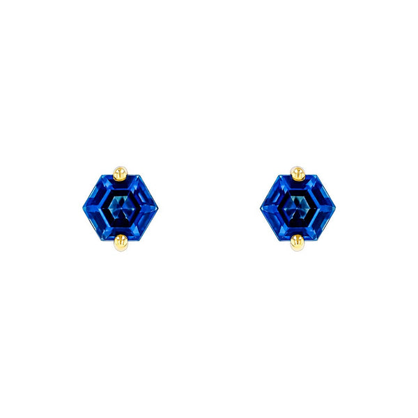 Amalfi English Blue Topaz Hexagon Studs - 1